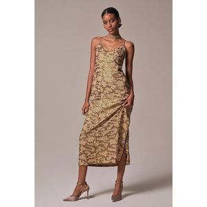 Anthropologie Sequined Slip Midi Dress  Size 2